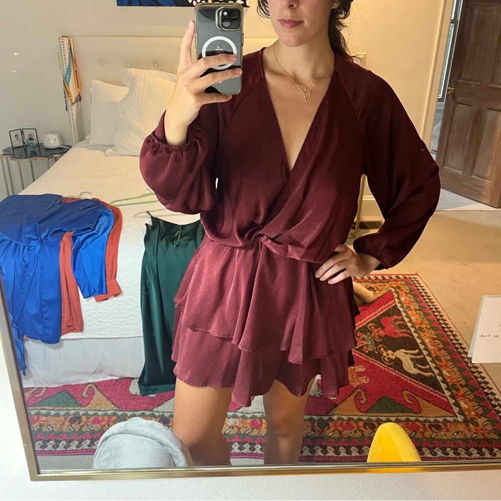 ZARA Burgundy Wrap Dress